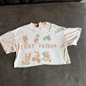 Topon-Downs Surf Patrol Crop Top Graphic Tee